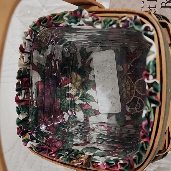 Longaberger 2000 Tree Trimming Let It Snow Basket. Liner And Protector - Picture 2 of 4